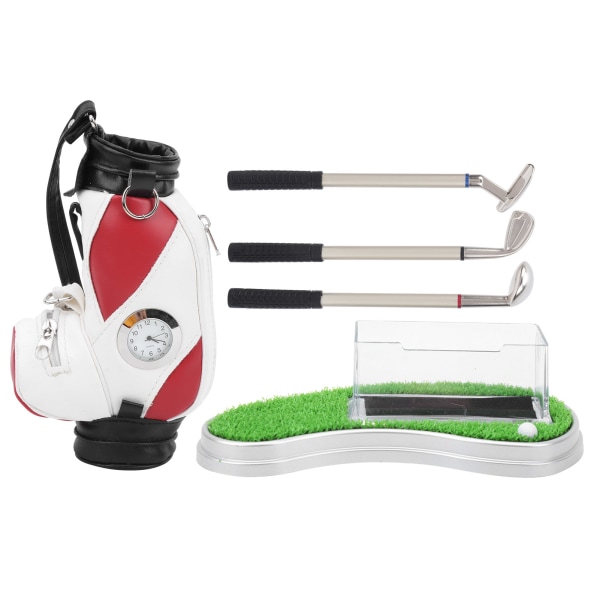 Golfväska pennhållare med case Kit för skrivbordsdekoration Golfpresent till golffans