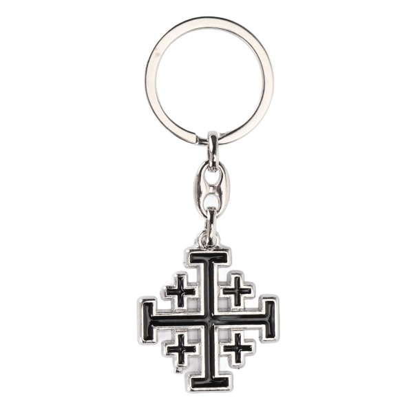 Crucifix Nøkkelring Velsignelse Forhindre Deformasjon Fargefast Jesus Nøkkelring Kristen Nøkkelring til Ryggsekk Bil Svart