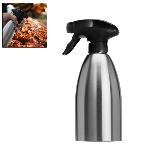 500 ml oliesprøjte i rustfrit stål, tom flaske, eddikeflaske, oliedispenser til madlavning, salat, grill, køkkenredskab
