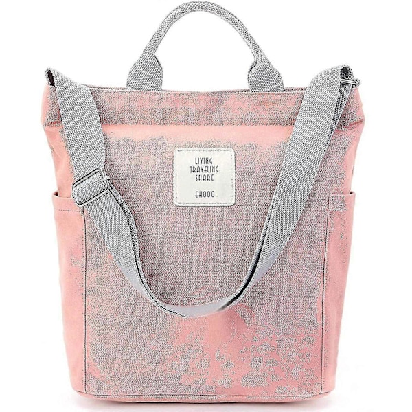 Håndveske Dame Cordveske Canvas Skulderveske Skolesekk For Reise Kontor Jenter Skole, Rosa