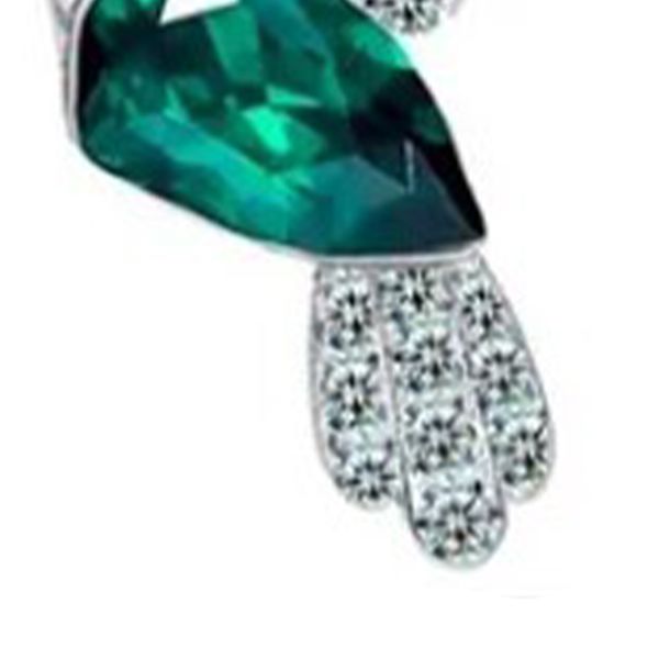 Hummingbird halskjede for kvinner Fasjonable bærbare rhinestone halskjede for fester Grønn