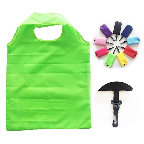 9 stk. Genanvendelig mulepose, bærbar, foldbar, miljøvenlig nylon indkøbspose, foldbar håndtaske, shopper mulepose, poseorganisator, simpel