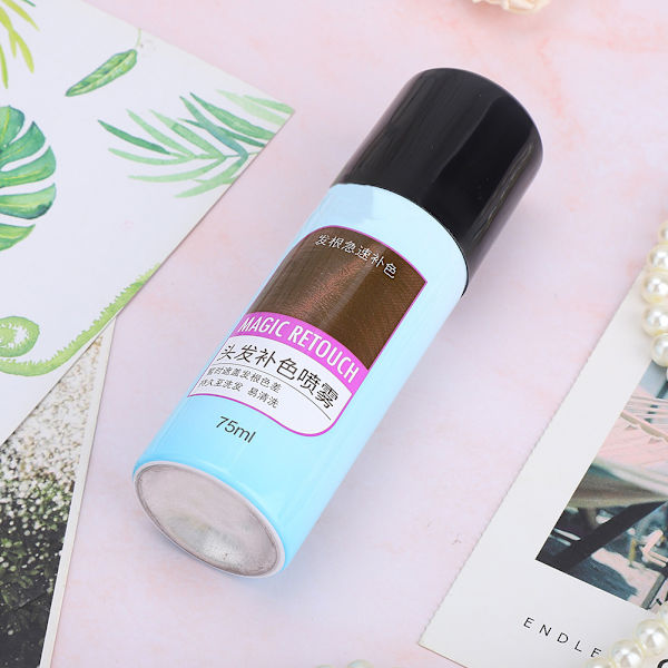 75ml Engångsnärande Hårfärgsspray Täck Grått Hår Långvarig (Mörkbrun)