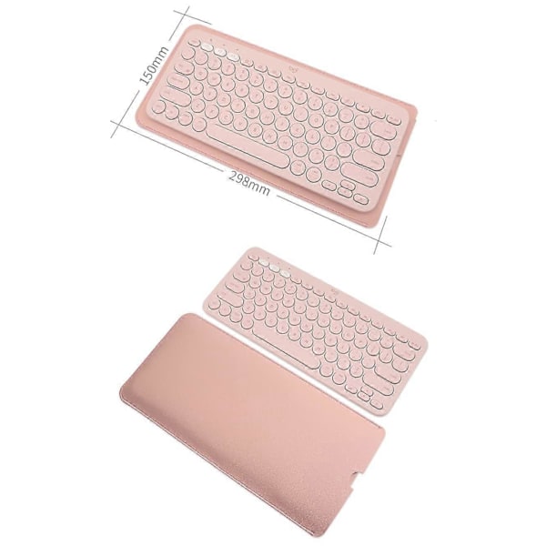 PU Läder Portabelt Tangentbord Bärväska Förvaringsväska Dammtät Skyddsfodral för Logitech K380 Multi-Device Bluetooth Tangentbord (Rosa)