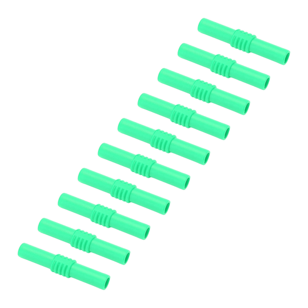 10 stk 4 mm isolert banankobling hunn-til-hun-forlengelse Bananpluggkontakt for elektroniske apparater Grønn