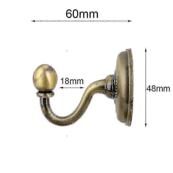 2x Metal Gardin Holdback Væg Bindebånd Kroge Hænger Holder Vinduesgardin Kroge Khaki