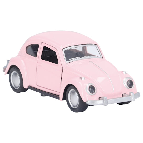 1:36 Valettu metalliauto pienoismalli Vintage Vetopalautus Leluauton mallisto lapsille Vaaleanpunainen