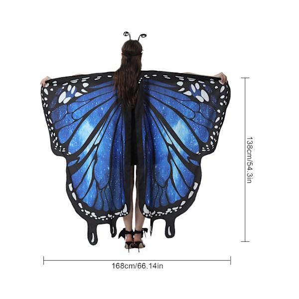 Vuxen Magdans Butterfly Wings Sjal sapphire
