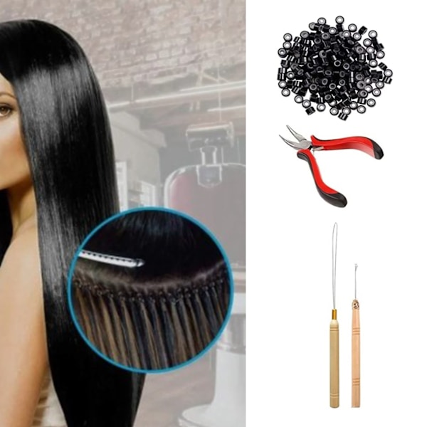 4 stk. parykk tang sett robust lett parykk hår extensions tang sett for salong stue