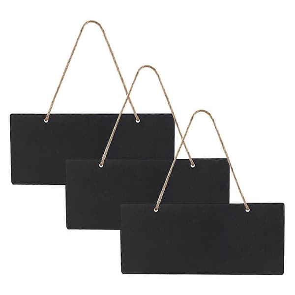 Hanging Chalkboard Message Memo Board Cafe Exhibition Reusable Writing Board 1 Set Black Black 18.00X8.00X0.30CM