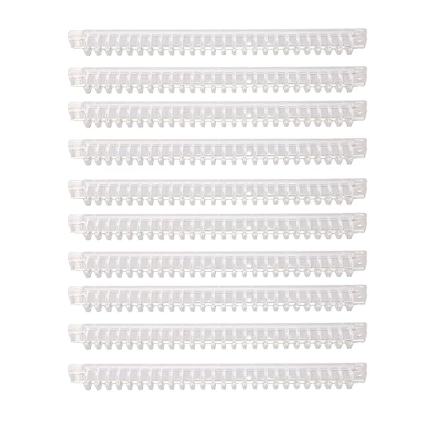 10 stk. innbindingsrygger plastkam spiralspole 26 hull 100 ark kapasitet stripe for løse ark