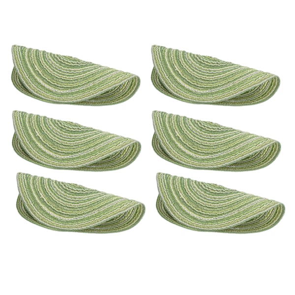 6 st runda placemats fläta värmeisolering halkfri stabil mycket hållbar bred applikation placemats för hemfestgrön