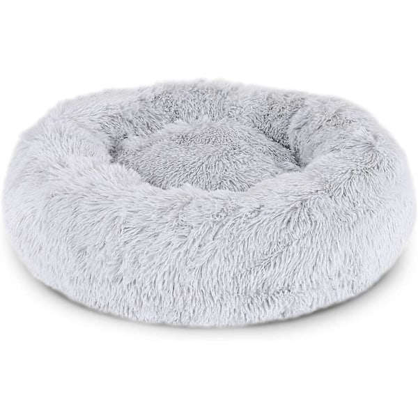Rund Hundekurv Kattepude Donut Kurv 50 cm Udvendige Mål Lysegrå