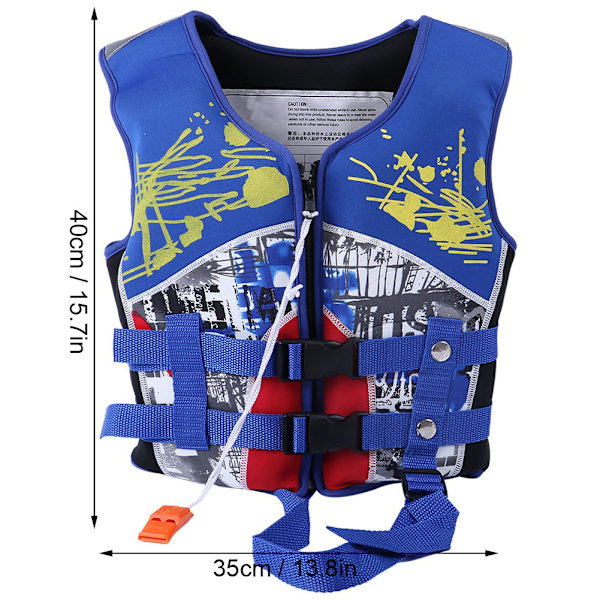 Manner Børn svømmejakker Børn svømmevest Neopren Swim Learner badetøj (blå L)