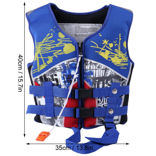 Manner Kids Simjackor Barn Simväst Neopren Swim Learner Badkläder (Blå L)