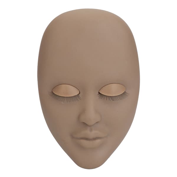 Vipper Mannequin Hode Øyenvippe Mannequin Hode Vippe Forlengelse Trening Praksis med 3 Par Avtakbare Dobbeltlag Øyelokk Kaffefarge