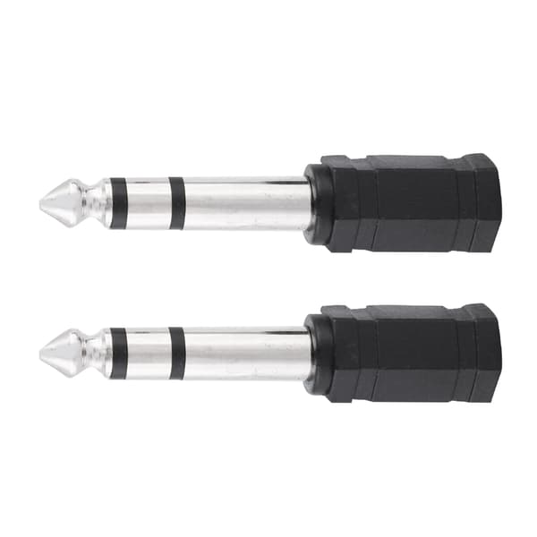 2 stk. 6,5 mm han til 3,5 mm hun stik jack lydadapter konverter F-36