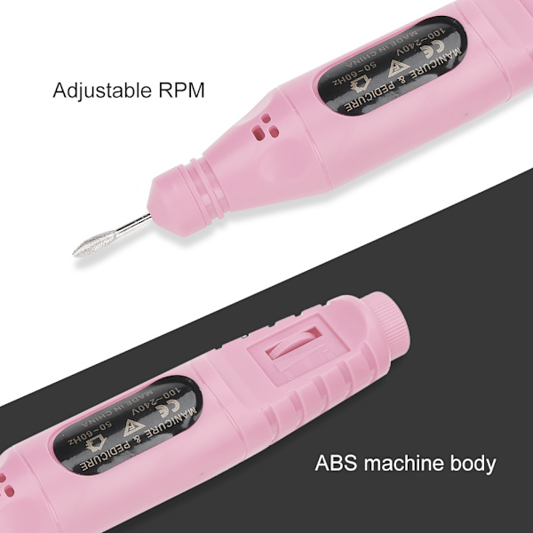 USB -kannettava sähköinen kynsiporakone kynsiporakone manikyyri kynsilakkatyökalu KitPink USB