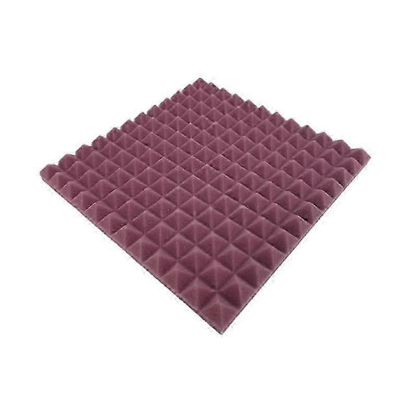24 stk. 300x300x25mm Studio Akustisk Skum Lydisolering Svamp Pyramide Støy Lilla Normal Tetthet