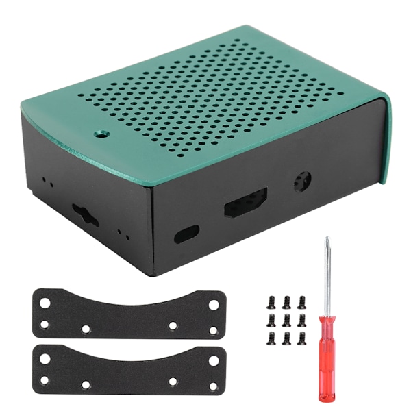 Metall moderkortshölje i aluminiumlegering, moderkortstillbehör för Raspberry Pi, grön