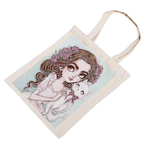 DIY Diamantmaleri Handlenett Rhinestones Maleri Tote Bag med Håndtak Verktøysett BB010