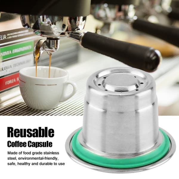 Rustfritt Stål Påfyllbar Gjenbrukbar Kaffe Kapsel Kompatibel med Nespresso Kaffe Maskin