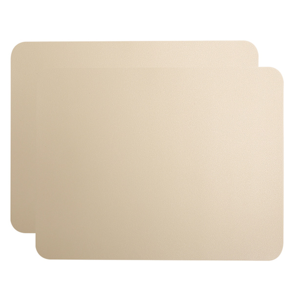 2 st musmatta i PVC-läder, vattentät skrivbordsmatta, kudde, kontor, hem, musskydd, 27 x 21 cm, ljus aprikos