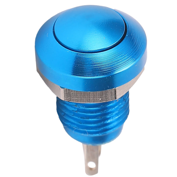 Metalltryckknappsbrytare, självåterställande, vattentät, M8, zinklegering, mikro, inget ljus, 1A24V (blå)
