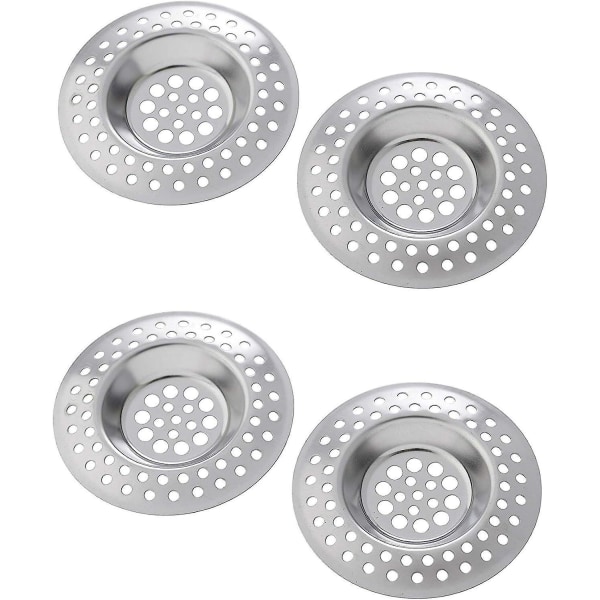 Silar för diskbänk, handfat och badkar i rostfritt stål – Set med 4 filter