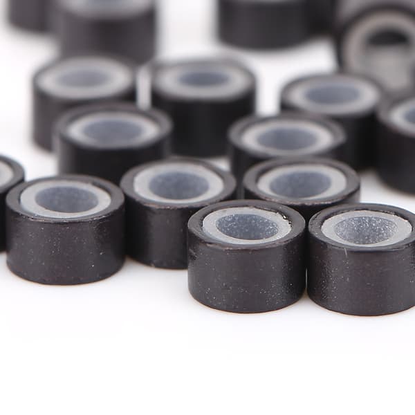 Aluminium Silikon Pärlor Hårförlängning Tuber Microringar Hårflätningsdekorationer Mörkbrun