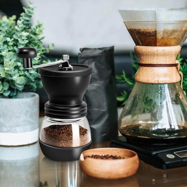 Manuell kaffebönskvarn med manuell justeringstank Liten handkaffemaskin