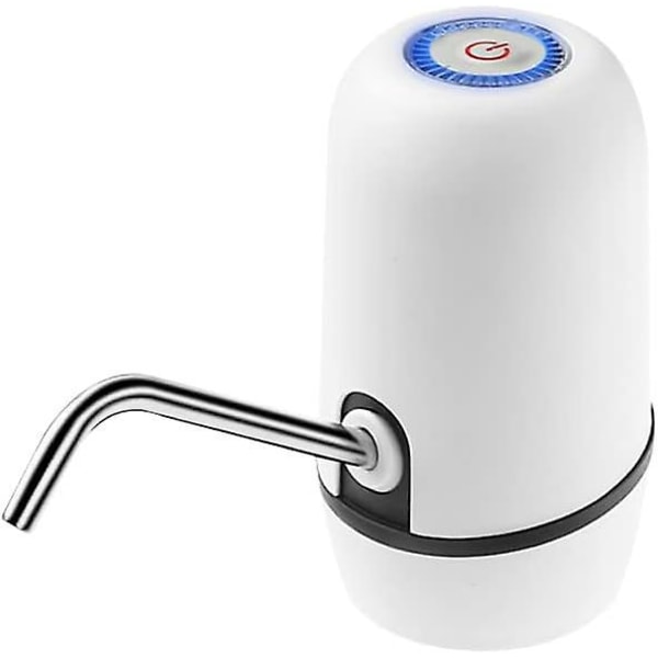 USB-lader Automatisk flaskevanndispenser med BPA-fri stålkonstruksjon - Kaldt vann, 1200mAh, 1,5L-18,9L karafler og flasker, hvit