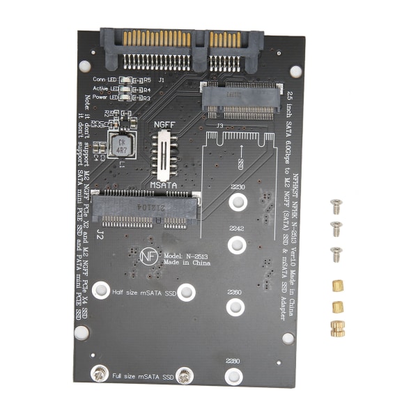 M.2 til SATA-konverteradapter Rask overføringshastighet Praktisk PCB MSATA-harddiskadapterkort for datamaskin