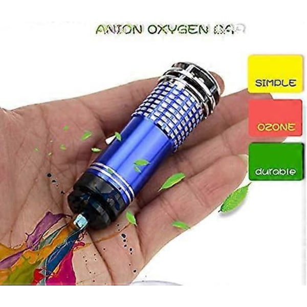 12V Mini Bil Luftrenser Mini Ionisk Anion Luftrenser Oksygen Bar Ozon Ionisator Kjøretøy Luftfrisker