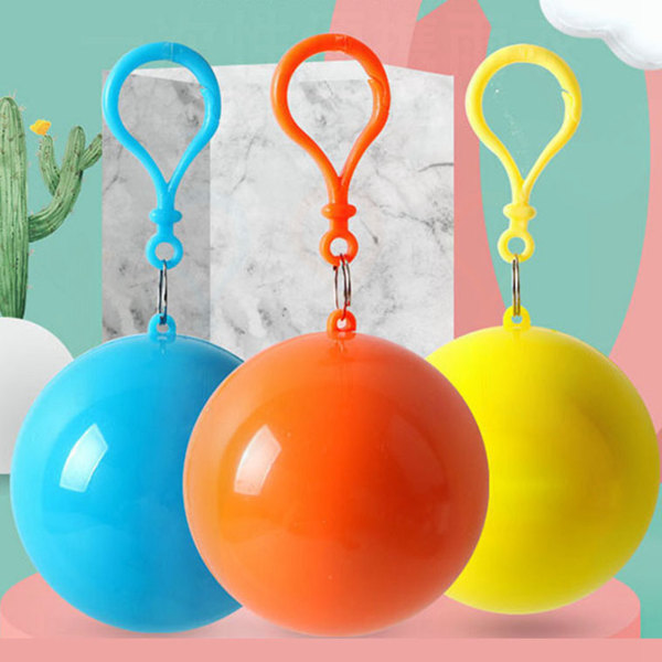 Bärbar regnkappboll Mini nödförtjockad regnkappboll för engångsbruk för utomhusbergsklättring Slumpmässig färg
