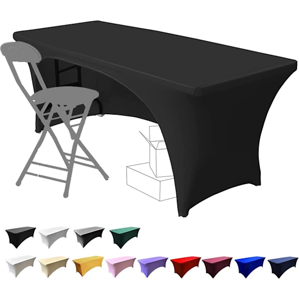 Stretchbar 6ft duk för rektangulära bord - Öppen baksida, monterad spandex uteplatsöverdrag - Perfekt för bröllop, fester, kök och skönhetsevenemang