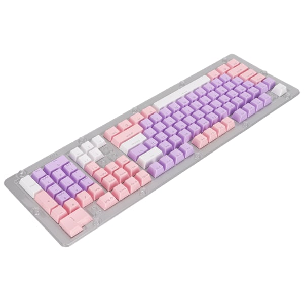 Tangentbord Tangentkapslar 107 tangenter Tre färger genomskinliga tecken Arc Layout Mekanisk tangentbord Tangentkapslar Rosa Lila Vit