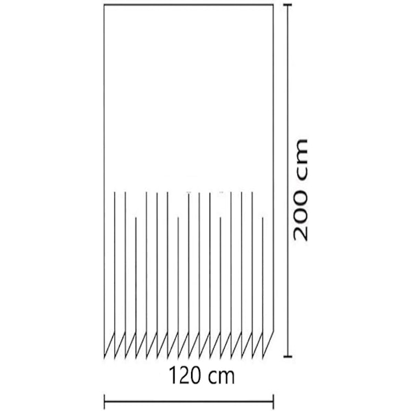 Modern design vattentät duschdraperi 120x200cm - Polyestertyg, mögelbeständig, tvättbar - Krokar ingår