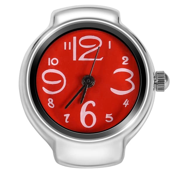 1 st Trendig Dam Herr Quartz Analog Rund Fingerring Kärleksklocka (Röd)