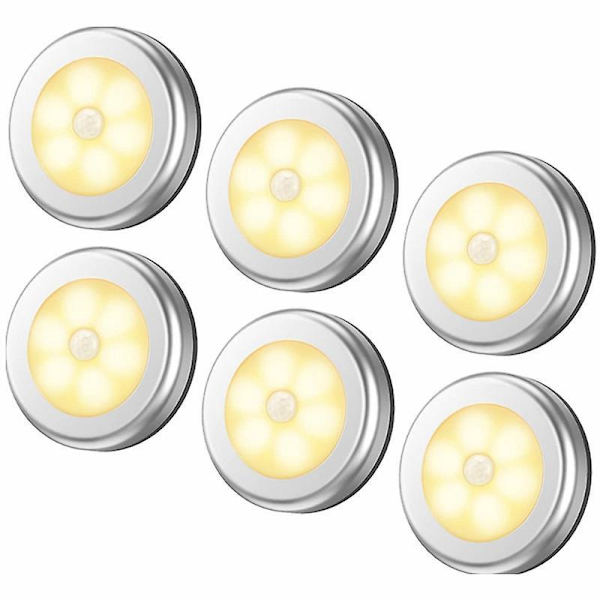 Rörelsesensorlampa - Laddningsbara LED-klädskåpslampor - 3m Lim - Klistra på Under-Skåpslampor (6-pack)