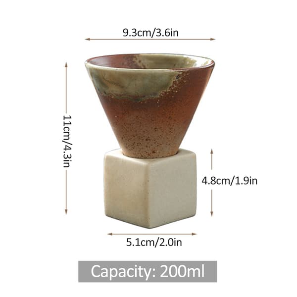 200 ml japansk keramikmugg kaffemugg lattemugg med bas keramisk mugg