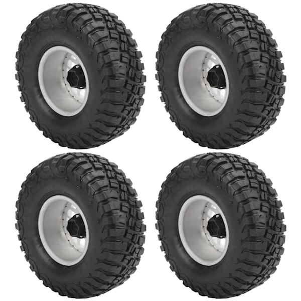 4 stk 2,2 tommers RC-hjuldekk med aluminiumsfelger for Axial SCX10 D90 1/10 RC CrawlerHvit