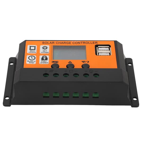 Solarladeregulator LCD-skjerm 3-trinns styring Solcellepanel Laderegulator for syre-litiumbatterier 12V 24V 20A
