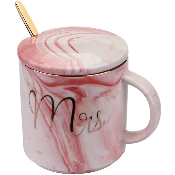 Marmor Mr och Mrs Kaffemuggar, 10oz Keramiska Koppar - Perfekt för Brud & Brudgum, Bröllopsfest, Förlovning, Bröllop