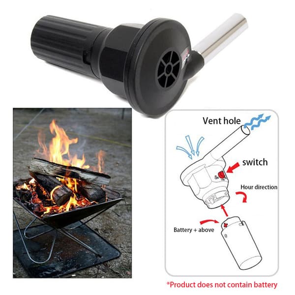 Mini elektrisk blæser bærbar elektricitet grillventilator til udendørs camping vandreture