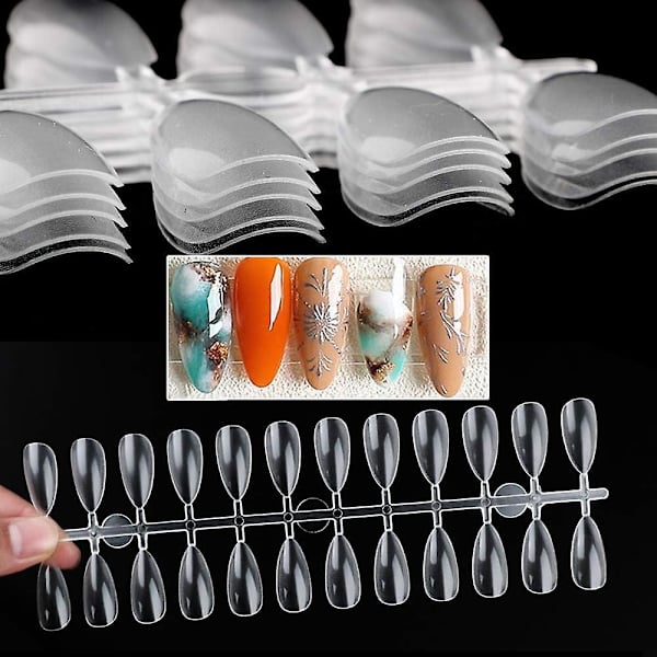 Professionel Transparent Oval Falske Negle Tips Display Stativ til Manicure Dekoration DIY