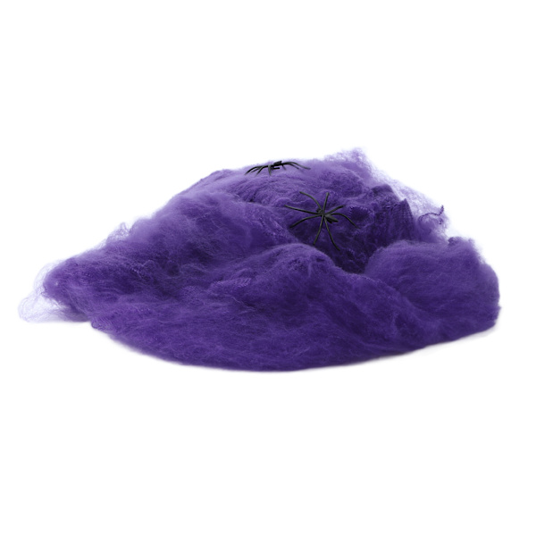 5 kpl Hämähäkinseittiä Kauhea Vivid Skaalautuva Halloween Koriste Tarvikkeet Sisä- Ja Ulkokäyttöön Violetti