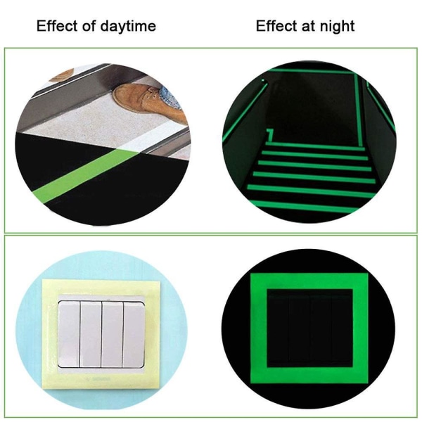 2 rullar med 3cmx5m Glow-in-the-Dark-tejp