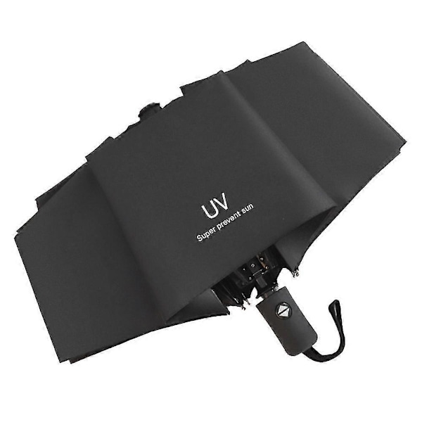 Automatisk UV-paraply, regn- og foldeparaply, lavet af vinyl, plastik og jern