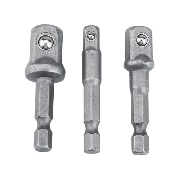 3st/Set Hylsadapter 1/4in Hex Skaft till 1/4\" 3/8\" 1/2\" Borr Förlängningsstång (Kort Typ)